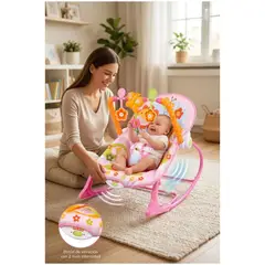 GENERICO - Silla Mecedora Didactica Con Sonidos Y Vibracion Rosado Infantil