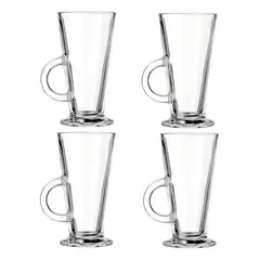 FTA - Set 4 Tazas De Café Vidrio Acapulco X L Capuccino Té 280ml Color Transparente