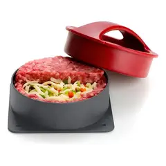 DANGRILL - Prensa Para Hamburguesas De Plástico Redonda De 11 Cm Gris