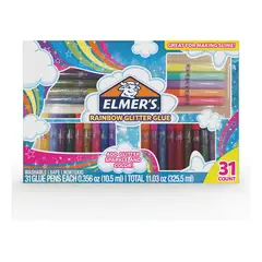 ELMERS - Pegamento Líquido Glitter Elmer's Rainbow No Tóxico 31 Piezas