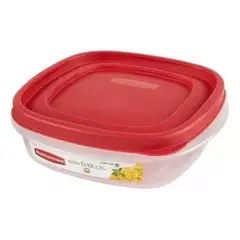 RUBBERMAID - Tupper 710ml Vianda Colegio Transparente Roja