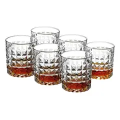 ALLEGRA - Pack De 6 Vasos Stirling Para Whisky De Vidrio, 330 Ml
