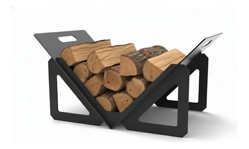 Leñero De Acero Premium 60x40cm Para Brasero Estufa Parrilla