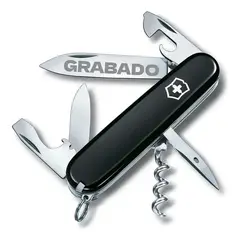 VICTORINOX - Navaja Cortapluma Spartan Negra 1.3603.3 Grabada Negro