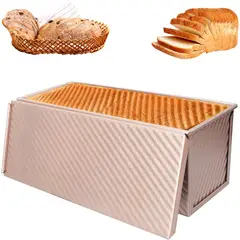 KUANGYE - Molde Para Hornear Pan Antiadherente Con Tapa 550 Gr.