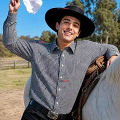 UTILISIMO - Camisa Cuadrille Huaso Hombre Blanco Azul Regular Fit Manga Larga Fiestas Patrias