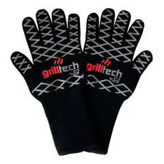 GRILLTECH - Par Guantes Alta Temperatura Cocina Asado Parrilla Negro Rayas