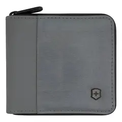 VICTORINOX - Billetera Zip-around Con Protección Rfid Gris Liso