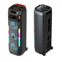 GENERICO - Parlante Torre Portátil Bluetooth Con Micrófono Y Luces Led