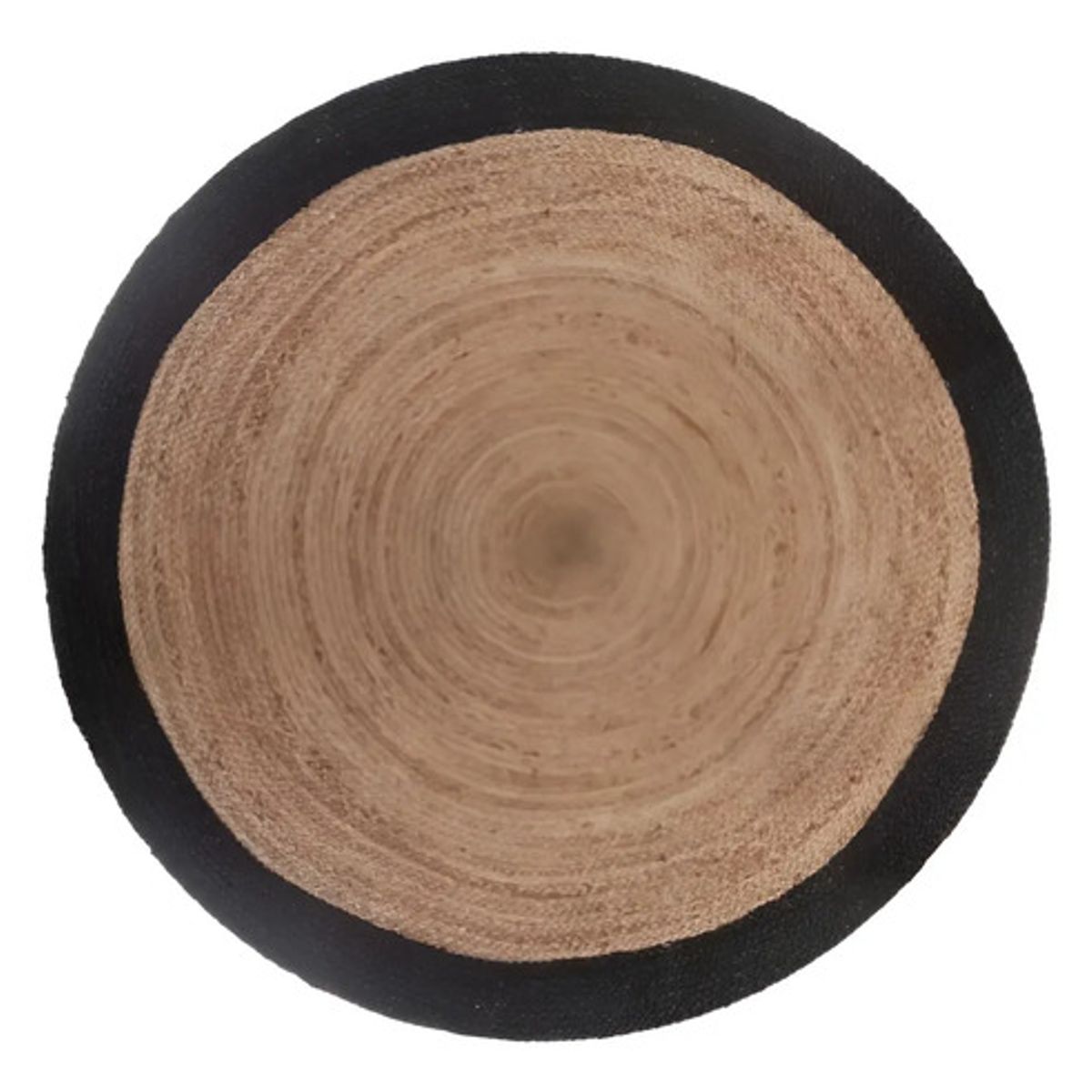 ATMOSPHERA - Alfombra Redonda Yute 120 Cm Borde Negro Atmosphera Para Living 1.2 M