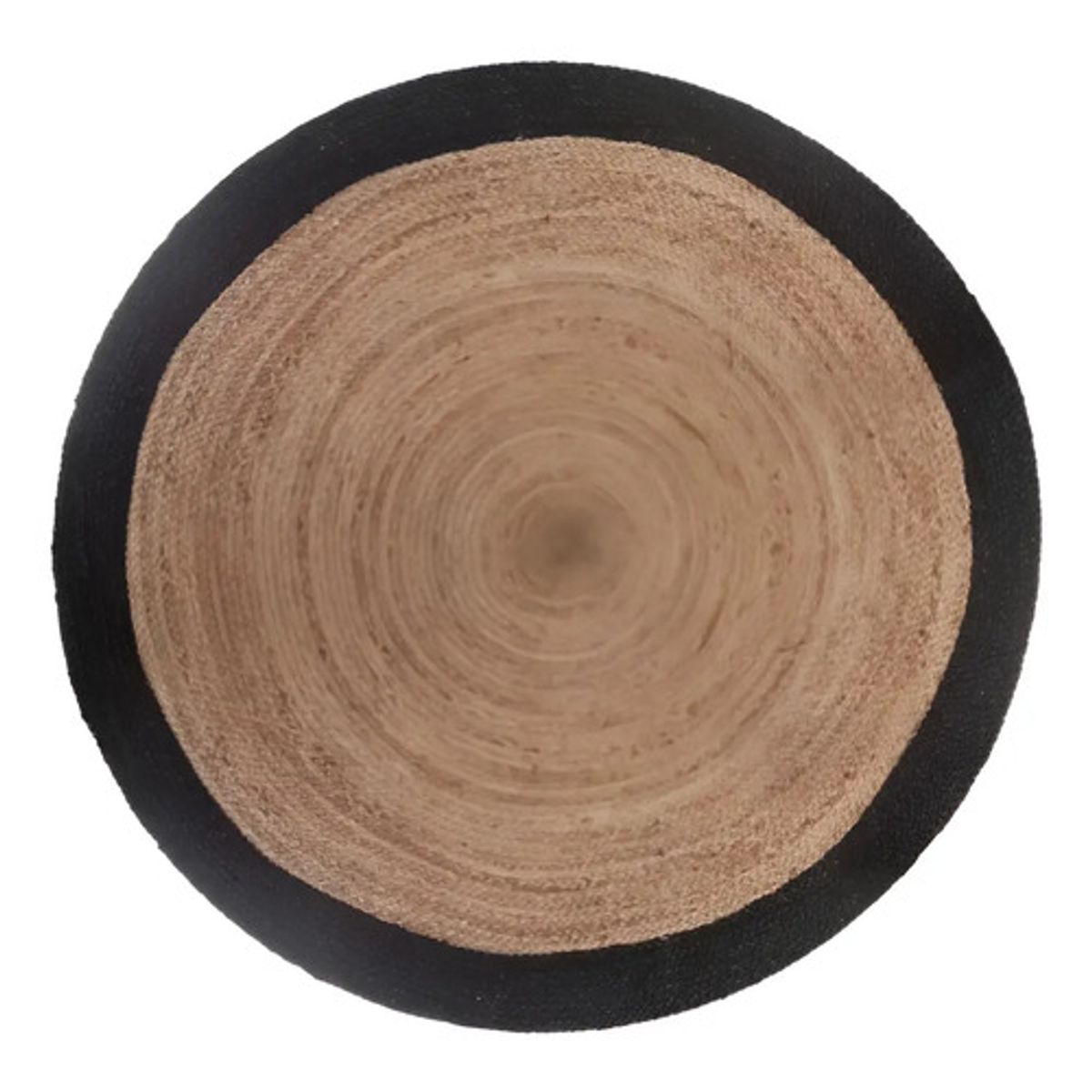 ATMOSPHERA - Alfombra Redonda Yute 120 Cm Borde Negro Atmosphera Para Living 1.2 M