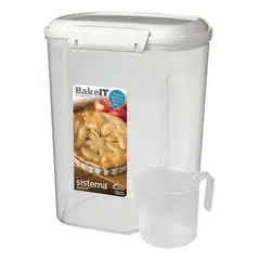 SISTEMA - Recipiente Repostería Plástico 3.25l Hermético Rectangular Blanco