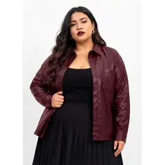 UNIK'S - CHAQUETA ECOCUERO PLUSSIZE BURDEO
