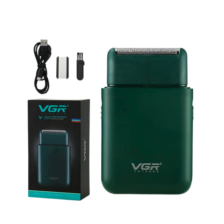 Afeitadora Mini 390 Verde Trimmer De Viaje Recargable