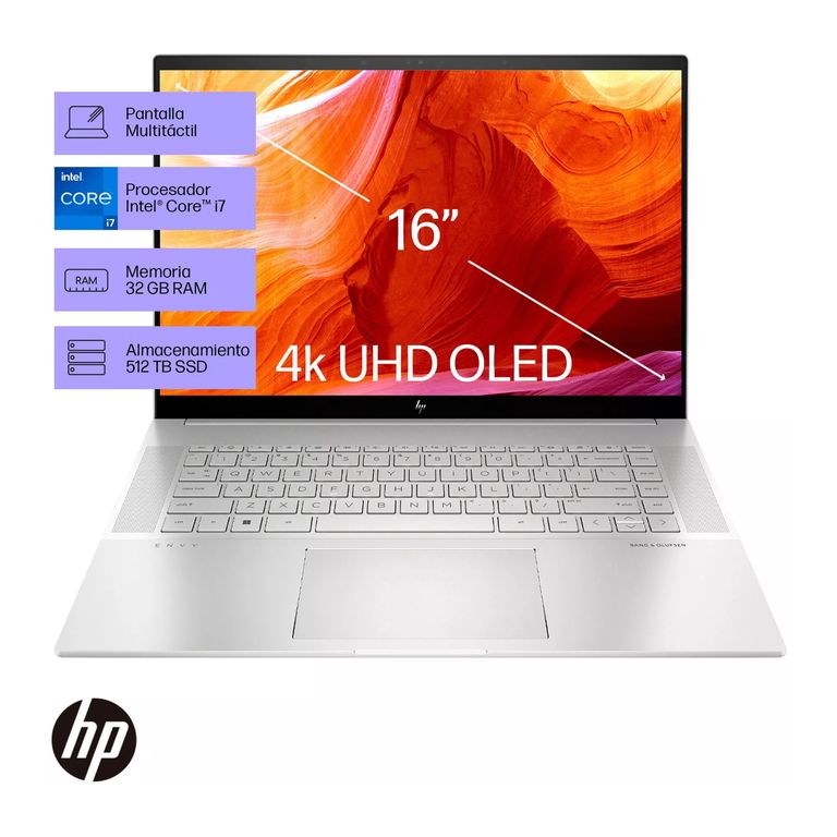 Notebook Envy 16-H0100LA Core i7 32GB RAM 512GB SSD RTX 3060 6GB OLED Touch 16" UHD+ W11