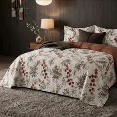 GENERICO - Quilt de Verano 2 plazas con Diseño de Hojas 09357-071