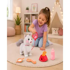 MYLHOGAR - Gato Interactivo de Peluche con Accesorios de Cuidado