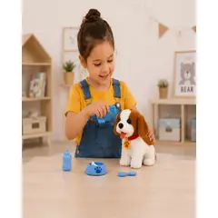 MYLHOGAR - Perro de Peluche Interactivo con Accesorios de Cuidado y Alimentación