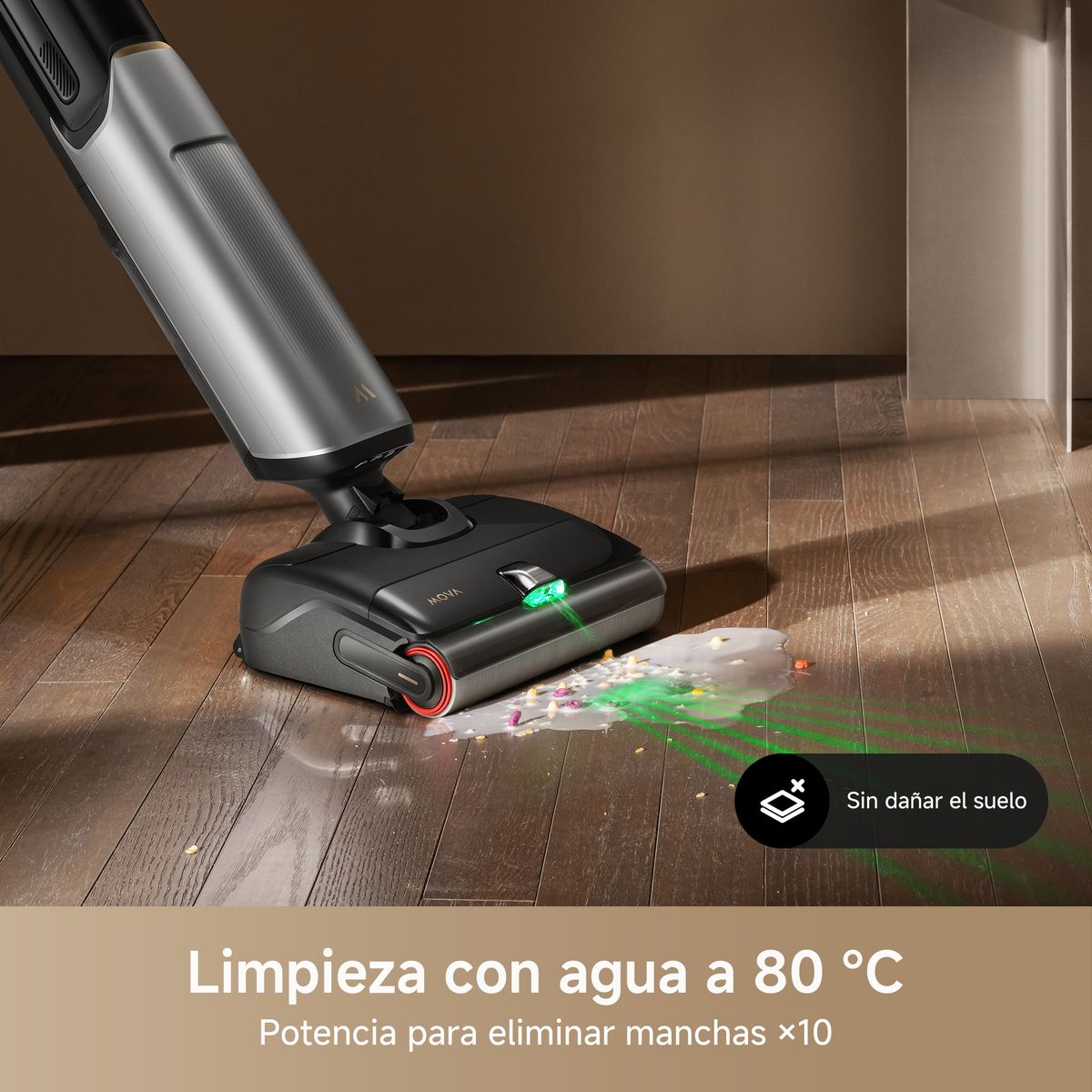 MOVA - Aspiradora Vertical Inalámbrica Lavado Agua Caliente 80°C 20000 Pa MOVA X4 Pro