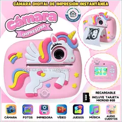 GENERICO - Cámara de Fotos Digital Para Niños, Impresion Instantánea Térmica, Juguete Niños