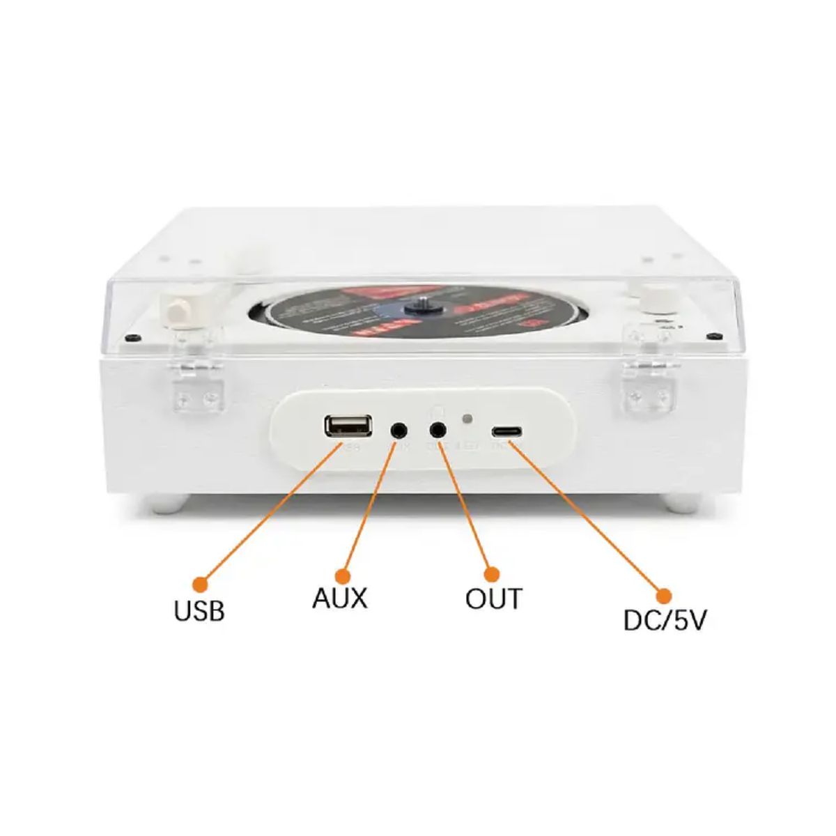 GENERICO - Reproductor Tocadiscos Bluetooth USB Portátil Retro Vinilos Música
