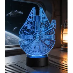 GENERICO - Lámpara LED 3D Halcón Milenario Star Wars YT-1300
