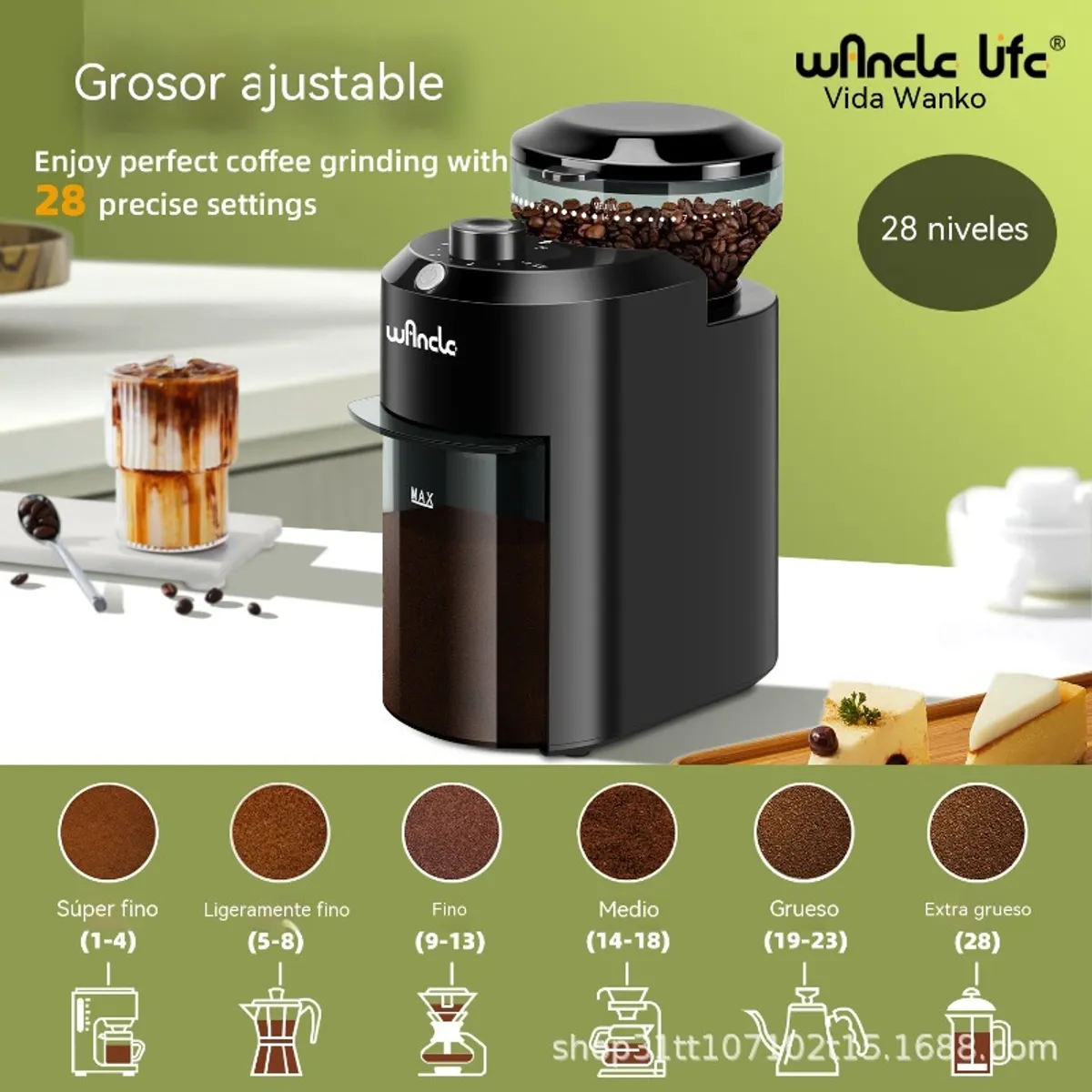 GENERICO - Molinillo de Café Eléctrico Automático Multiusos