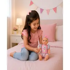MYLHOGAR - Set Infantil de Muñeca Bebé con Accesorios de Alimentación y Vestuario Detallado