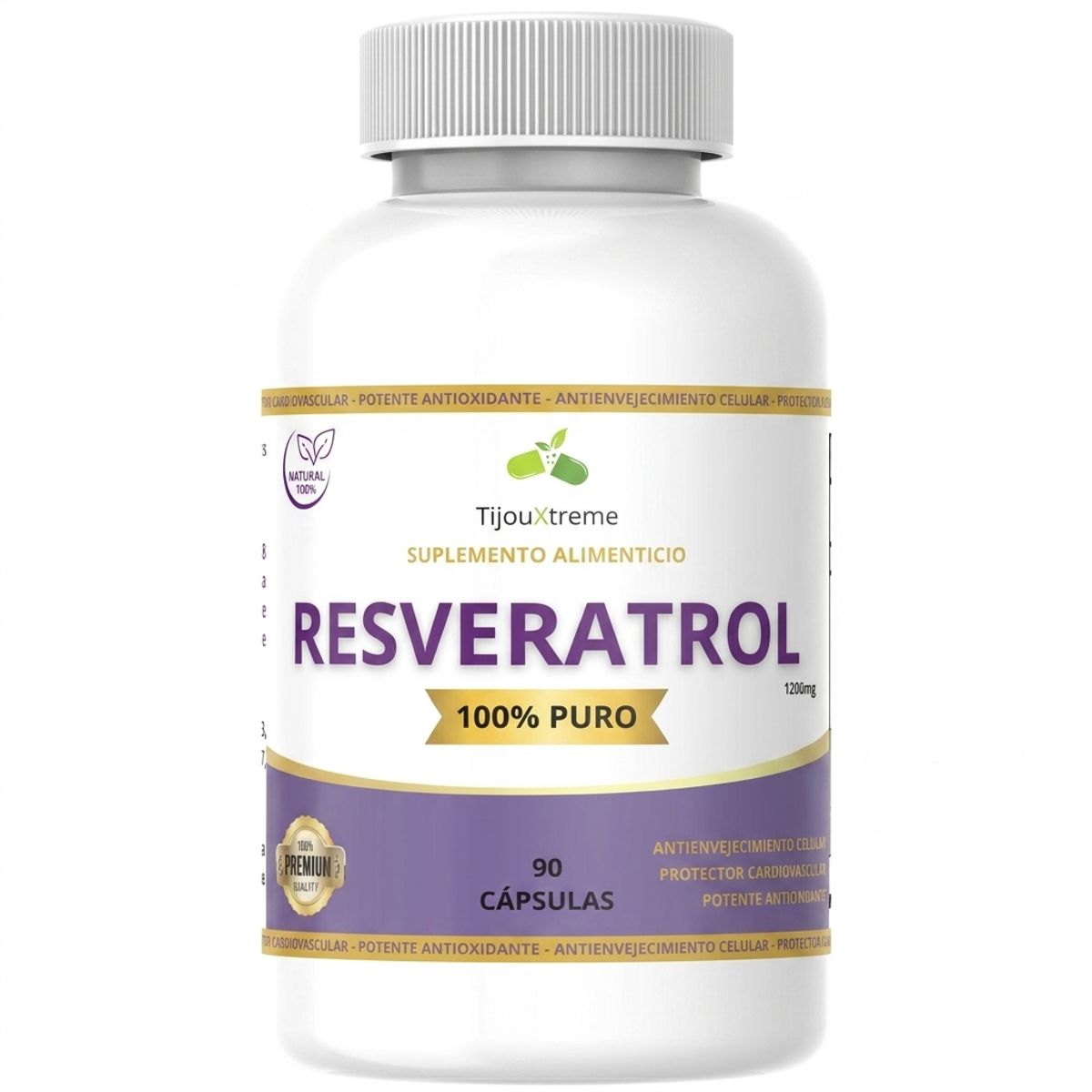 GENERICO - Resveratrol 400mg Antioxidante Natural 90 Cápsulas