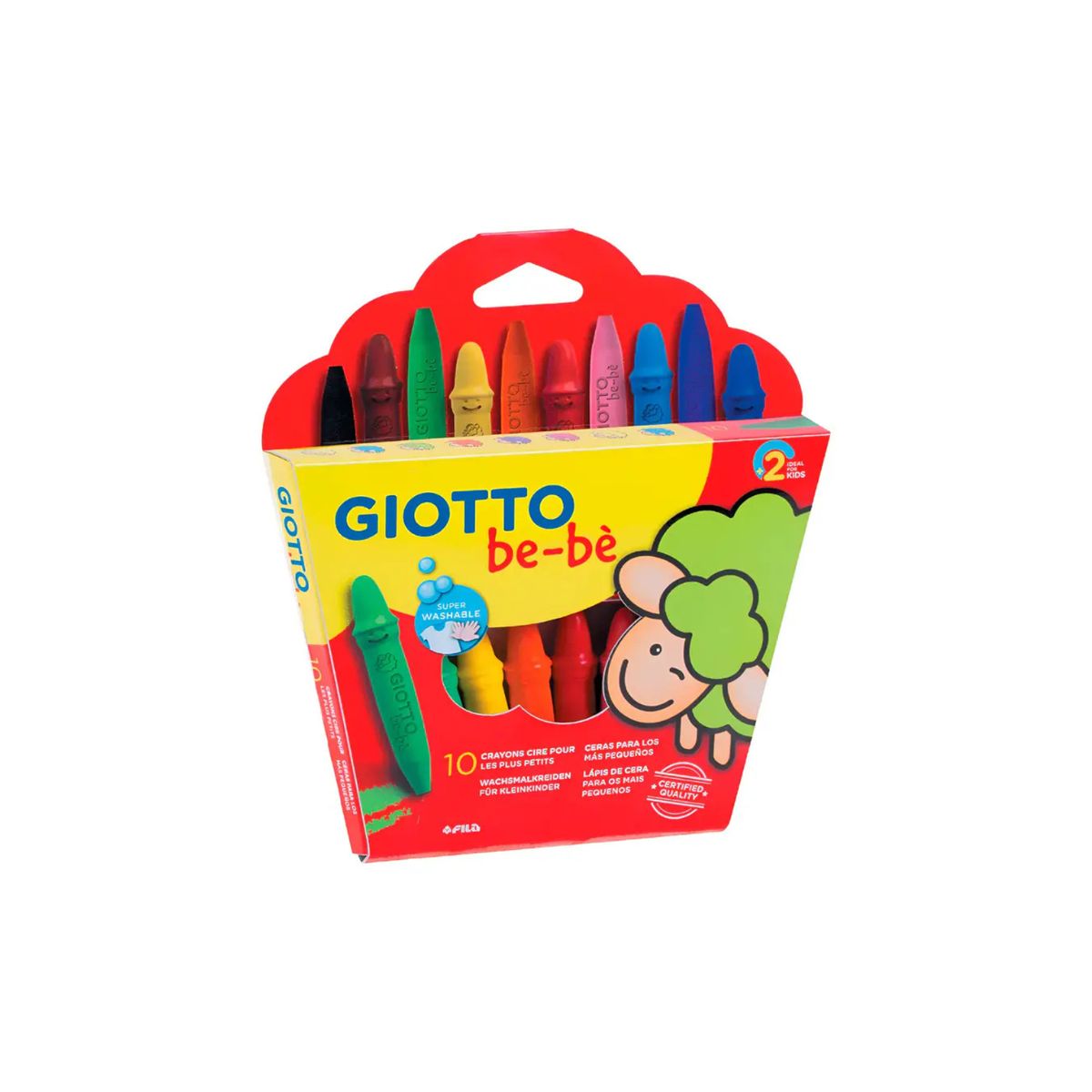 GIOTTO - Crayón Cera Lápices Giotto Bebe 10 Colores + Sacapunta
