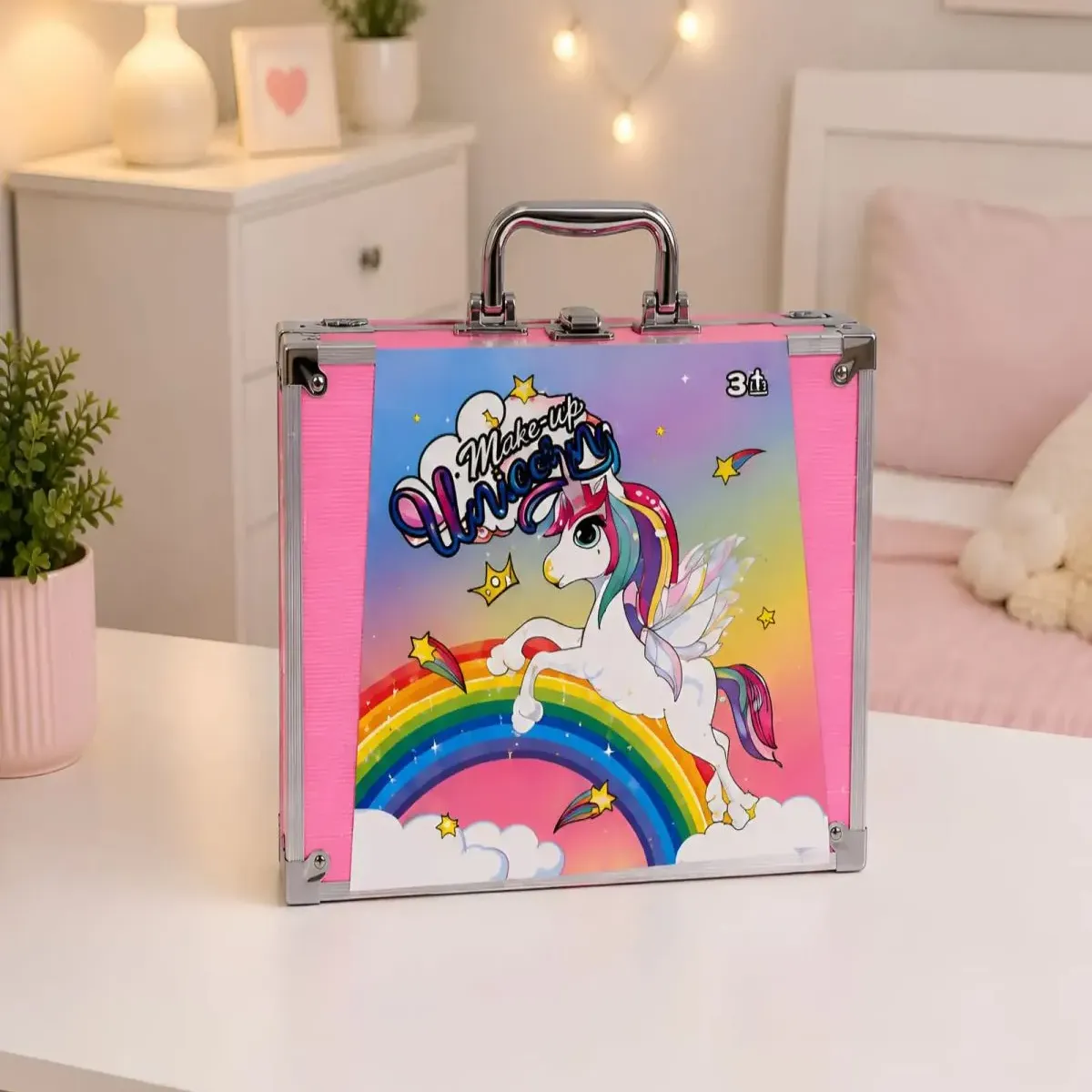 MYLHOGAR - Juguete Maquillaje Niñas Maleta Unicornio 40 Piezas Kit Infantil