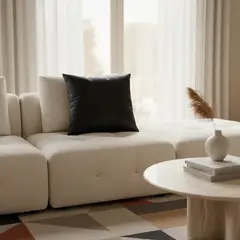 GENERICO - Cojín con relleno 45x45cm Negro Intenso Para Sofas Y Camas