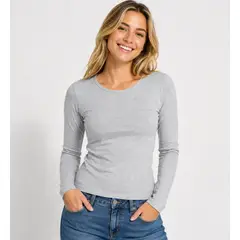 ROLY - Polera Manga Larga Mujer ajustada Tallaje Chico Pedir dos tallas mas 100% Algodon