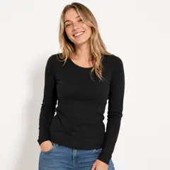 ROLY - Polera Manga Larga Mujer ajustada Tallaje Chico Pedir dos tallas mas 100% Algodon