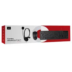 GENERICO - Combo Alambrico 3 en 1 STF Teclado Mouse y Audifono