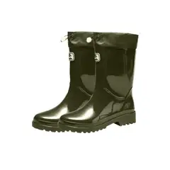 SHOES AND SHOES - Botas de Agua Chelsea con Acabado Brillante Botas Para La Lluvia Mujer