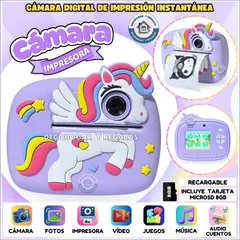 GENERICO - Cámara de Fotos Digital Para Niños, Impresion Instantánea Térmica, Juguete Niños