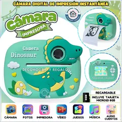 GENERICO - Cámara De Fotos Digital Para Niños, Impresion Instantánea Térmica, Juguete Niños