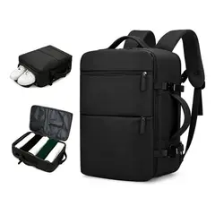 SUPERCENTER - Mochila De Viaje Avión Gran Capacidad Expansible Con Zapatos y puerto de carga USB