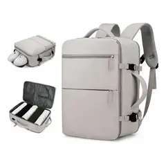 SUPERCENTER - Mochila De Viaje Avión Gran Capacidad Expansible Con Zapatos y puerto de carga USB