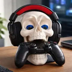 GENERICO - Soporte Joystick Calavera 20cm Color Blanco