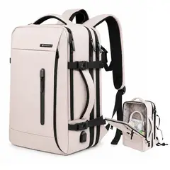 HARDLEY - Mochila para Viaje Notebook 40L Nylon Balistico +USB - Beige - 40