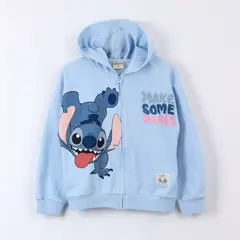 DISNEY - Polerón Abierto Niña Lilo & Stitch Celeste