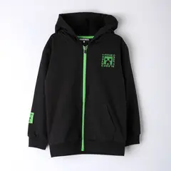 MINECRAFT - Polerón Abierto Niño Logo Negro