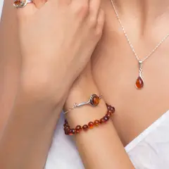 AMBARI - Pulsera de Ámbar Báltico Certificado Adultos Color Coñac Chile