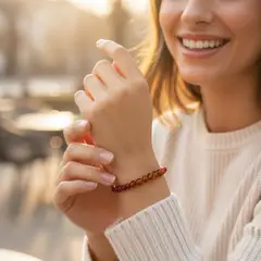 AMBARI - Pulsera de Ámbar Báltico Certificado Adultos Color Coñac Chile