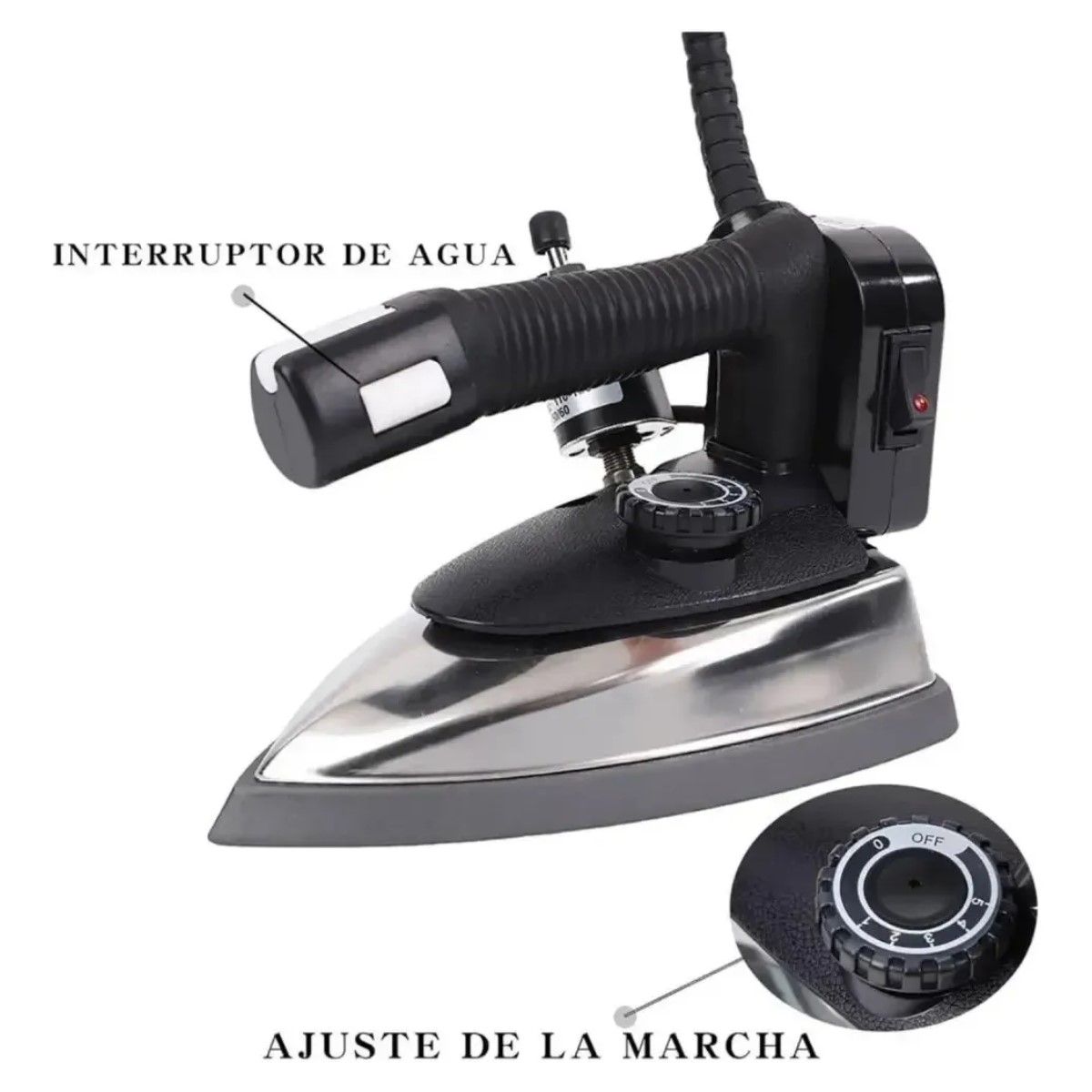 GENERICO - Plancha De Vapor Industrial Incluye Tanque De Agua 1200w Negro BELUG