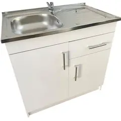 GENERICO - Kit Lavaplatos con mueble 80x50 Blanco Secador Derecho