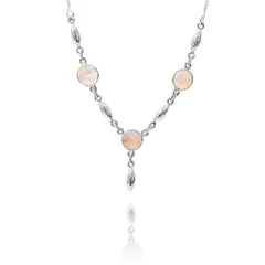 COGGIOLA - Collar Ranya Cuarzo Rosa Pepa Plata Fina 925
