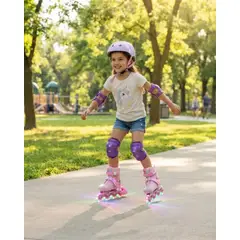 MYLHOGAR - Patines En Linea Para Niña Con Luces Led Y Protecciones Talla M